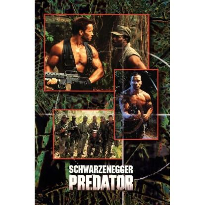 Actors Arnold Schwarzenegger, Jesse Ventura, Sonny Landham, Bill Duke 