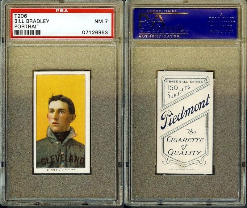 Gorgeous 1909 T206 T 206 Bill Bradley Portrait PSA 7 RARE Tobacco Card 