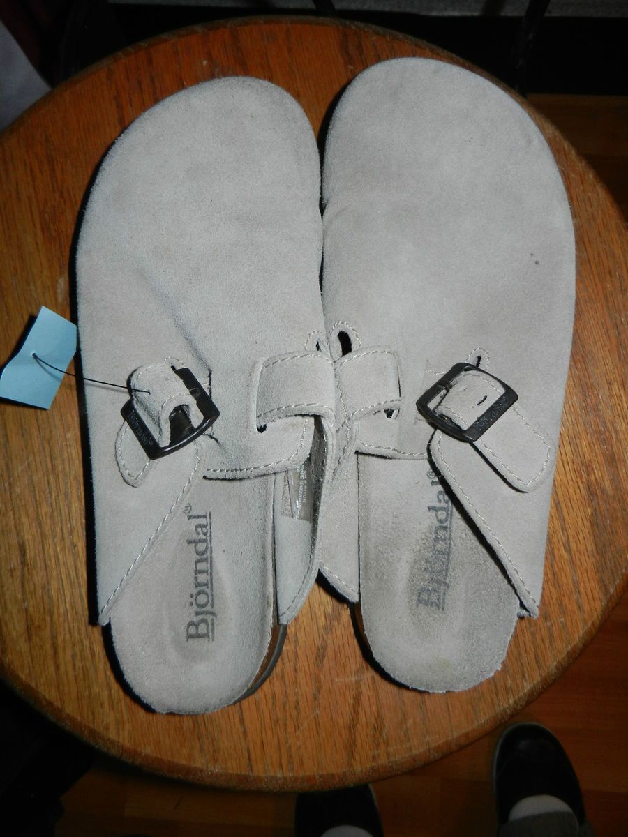 Bjorndal shoes light brown gray mules size 9