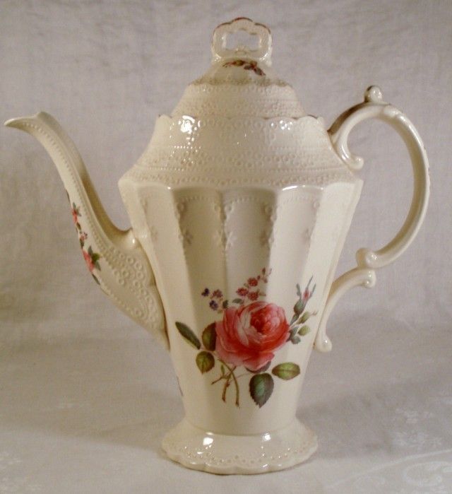 Spode Billingsley Rose Older Stamp Coffee Pot with Lid