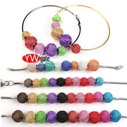 On Sale 20pcs Large Mesh Bling Rondelle Ball Beads Choose Colors Sizes 