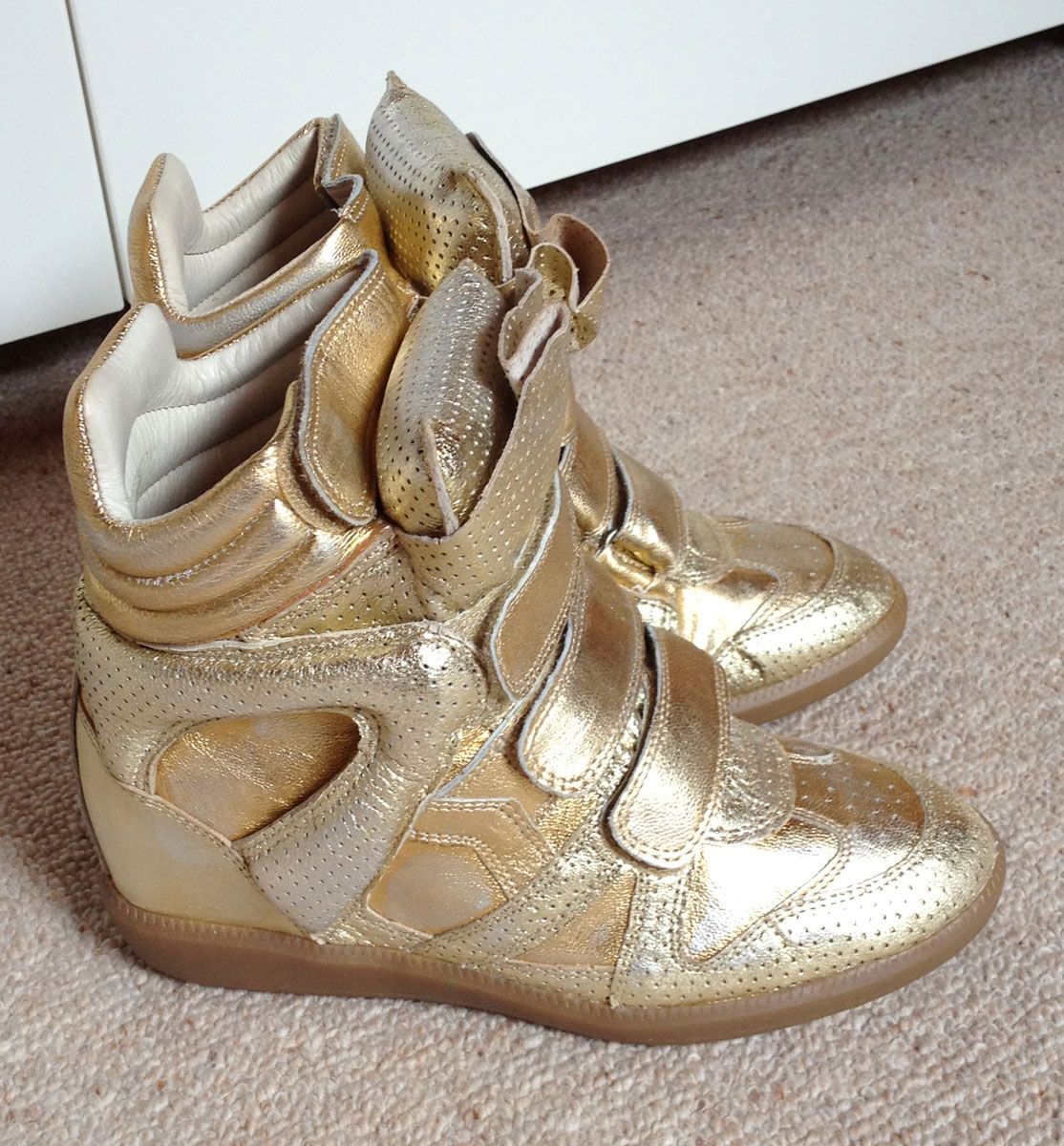 Isabel Marant Bird Sneaker Metallic 37 Dore Gold Bekett Basket 6 