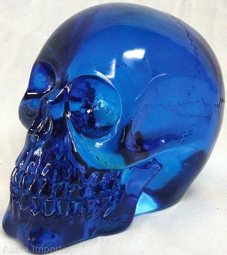   CRYSTAL HUMAN SKULL.TRANSLUCENT STATUE.BIZARRE COLLECTIBLE DECOR.WOW