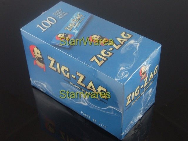 100 PACKETS ZIG ZAG BLUE CIGARETTE ROLLING PAPERS FINE WEIGHT REGULAR 