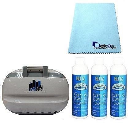   Sonic Wave Ultrasonic Cleaner +3x Blitz Jewelry & Gem Cleaner + Cloth