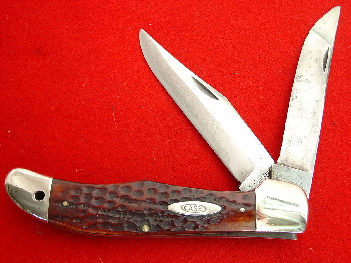 Case XX Bill Boatman & Co Bainbridge Ohio red bone 6265 folding hunter 