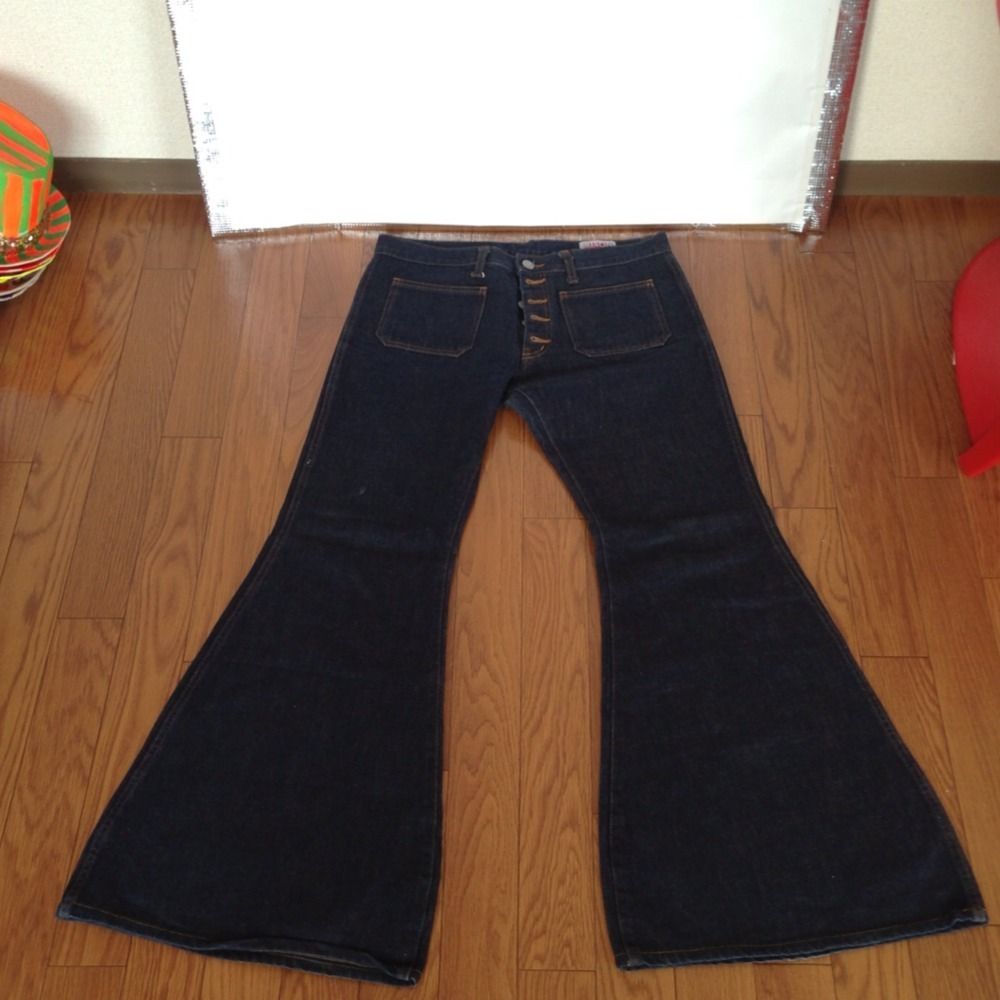   vintage bellbottom mens flare jeans japan bland 32 32 blue bellbottoms