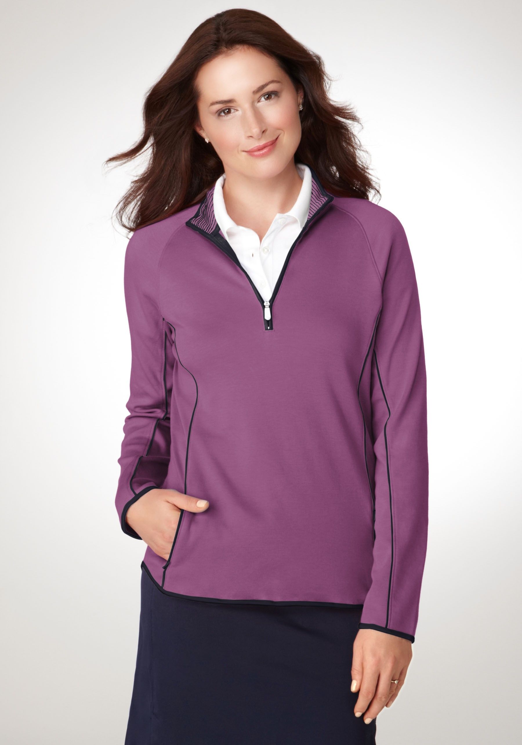 Bobby Jones Womens Half Zip Weekender Sweatshirt