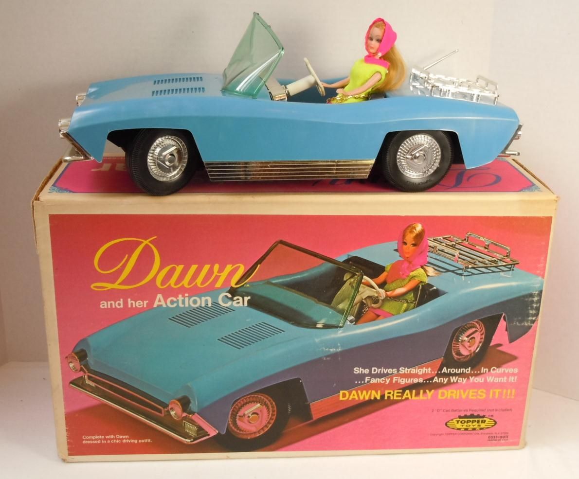 Dawn Doll with Action Car Blue Convertible w Box Vintage 1970s Topper 
