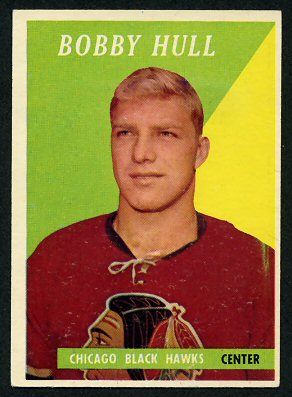 1958/59 TOPPS HOCKEY #66 BOBBY HULL ROOKIE CHICAGO BLACK HAWKS (ROOKIE 