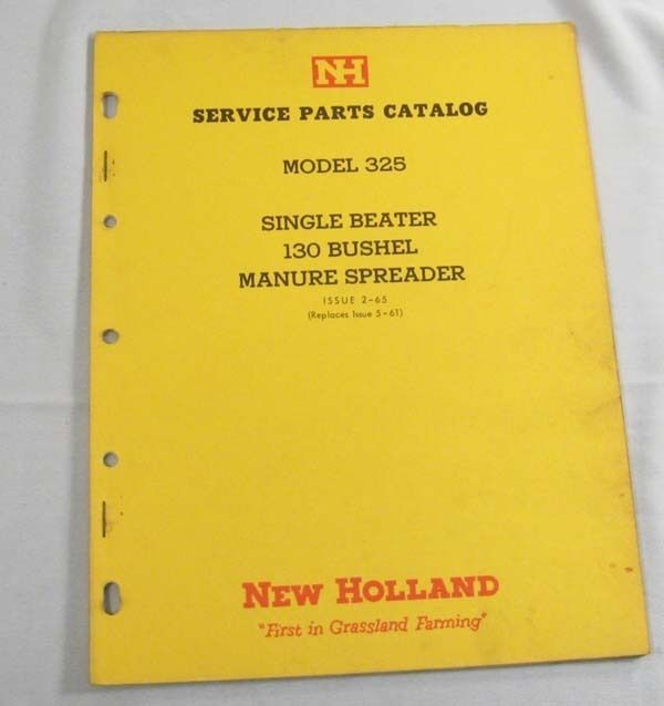  New Holland Parts Catalog Model 325 Manure Spreader