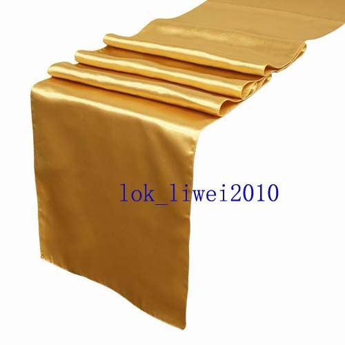 5pcs New Gold Satin Table Runners 12 x 108 Wedding