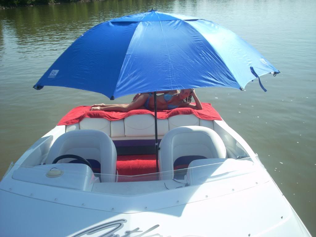 BOAT UMBRELLA SHADE BIMINI TOP ANCHOR LAKE SEA ~ BLUE ~