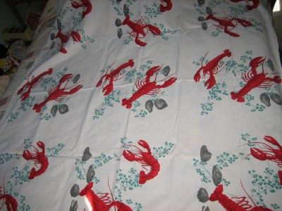   Lobster Clams 1950s Tablecloth Weil Durse 52 x 51 Bogdanovich