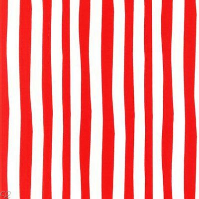   Dr Seuss Stripes Tomato Red White Fat Quarter Robert Kaufman