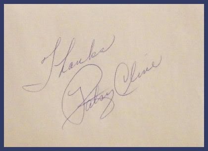 Patsy Cline Autograph Original Signature from Leaf Book