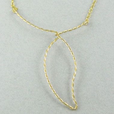 By Boe Twisted Wire Leaf Long NECKLACE14K Gold Filled