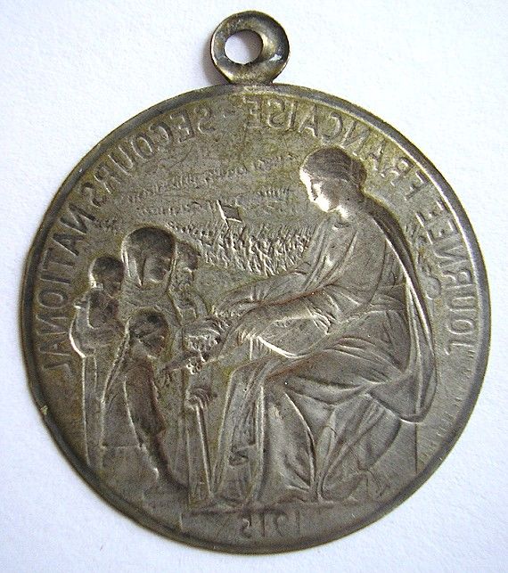 Vintage French Medal Journee Secours National 1915 2