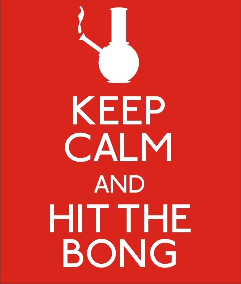 Keep Calm and Hit The Bong Cannabis Smoking T Shirt