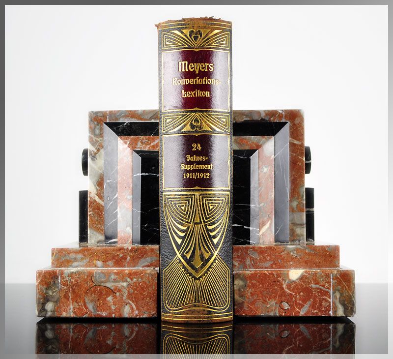 Huge 1920s French ART DECO Skyscraper MARBLE BOOKENDS Book Ends