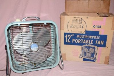   Royal USA C 122 Powder Blue 2 Speed Box Floor Tilt Stand Fan