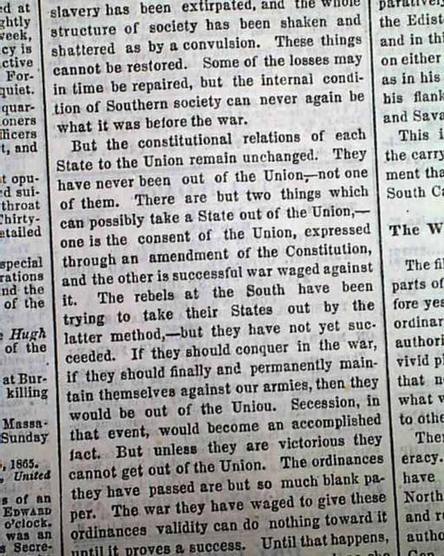   SHERMANS Special Field Order # 15 Branchville SC Civil War 1865 News