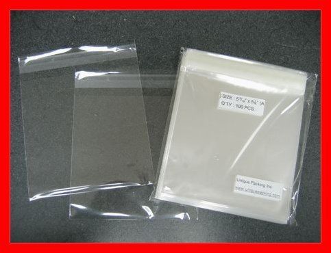 500 5 11/16 x 5 9/16 Resealable BOPP / Cello / Poly Bags for 5.5 x 5.5 