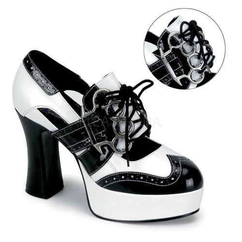 Funtasma Gangster 15 Brass Knuckles Chunky Heel Shoes 9 M Punk Mobster 