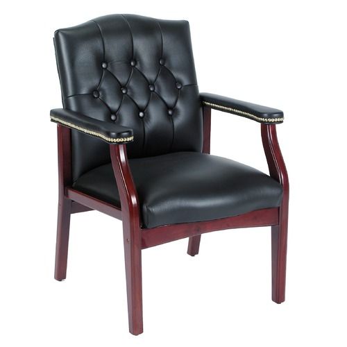 Boss Office Products Guest Chair with Brass Head Trim