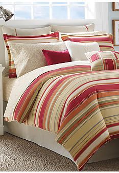 Nautica Comforter Full Queen 4pc Set Bedding Bay View Red Green Orange 