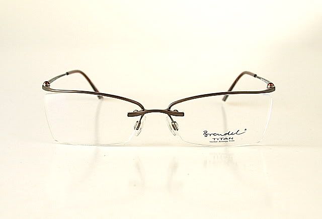 New Brendel Titan Brown Semi Rimless Eyeglasses Nickel Frames 908713 