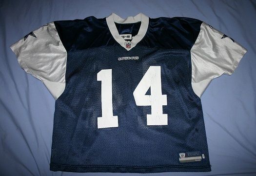 BRAD JOHNSON GAME USED WORN DALLAS COWBOYS PRACTICE JERSEY PROVA CHIP 