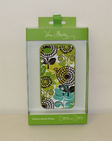 this is an authentic vera bradley silicone iphone case in the lime