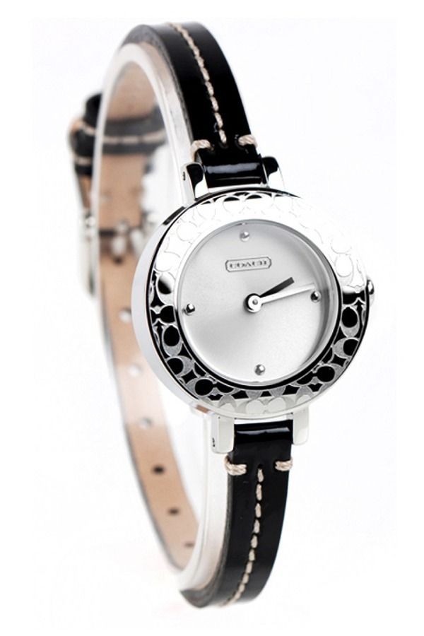 Coach  ladies Bridgit Black Leather Strap Watch 14501190