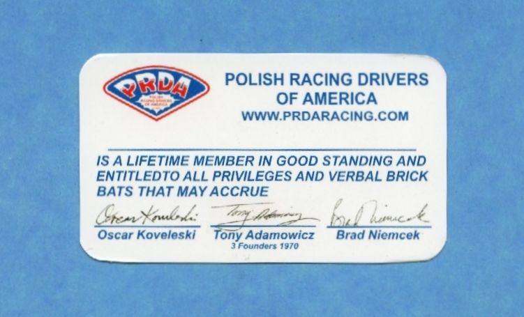 Prda Polish Racing Drivers Membership Card Signed by Kovleski 