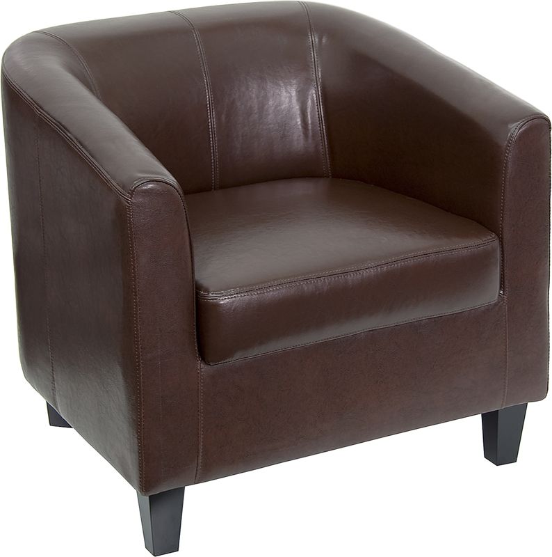 Brown Leather Office Guest Chair Reception Chair