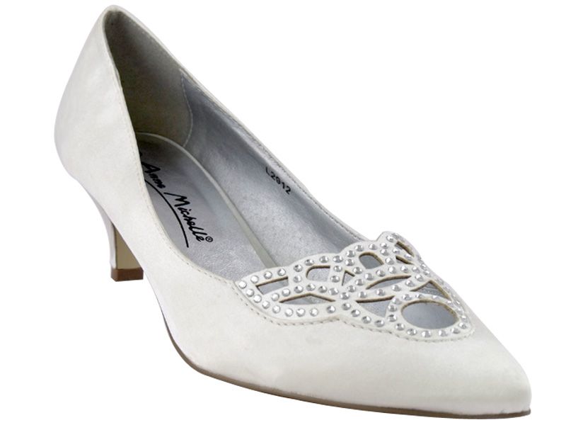 Bridal Shoes Women White Satin Diamante Detail Size 5 6 7 8 9 10 