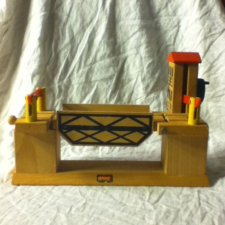 BRIO Wooden Railway Drawbridge Working Lifting Bridge Sweden Vintage 