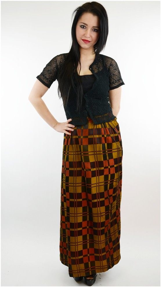 bryher gorgeous bronze and rust coloured vintage skirt maxi length in 