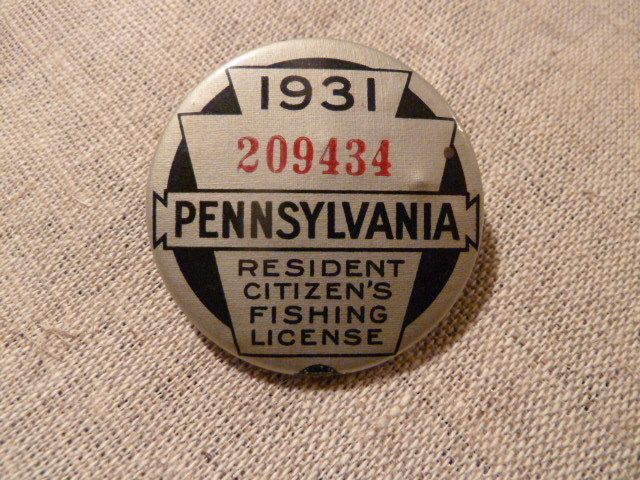 1931 PA FISHING LICENSE RARE