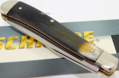 Old Timer Schrade Buffalo Horn Trapper Hunting Skinning Folding Pocket 