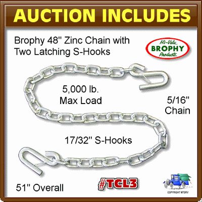 new brophy safety chain with s hooks the brophy tcl3 5 16 zinc plated 