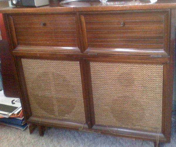 stromberg carlson console radio collaro record player 