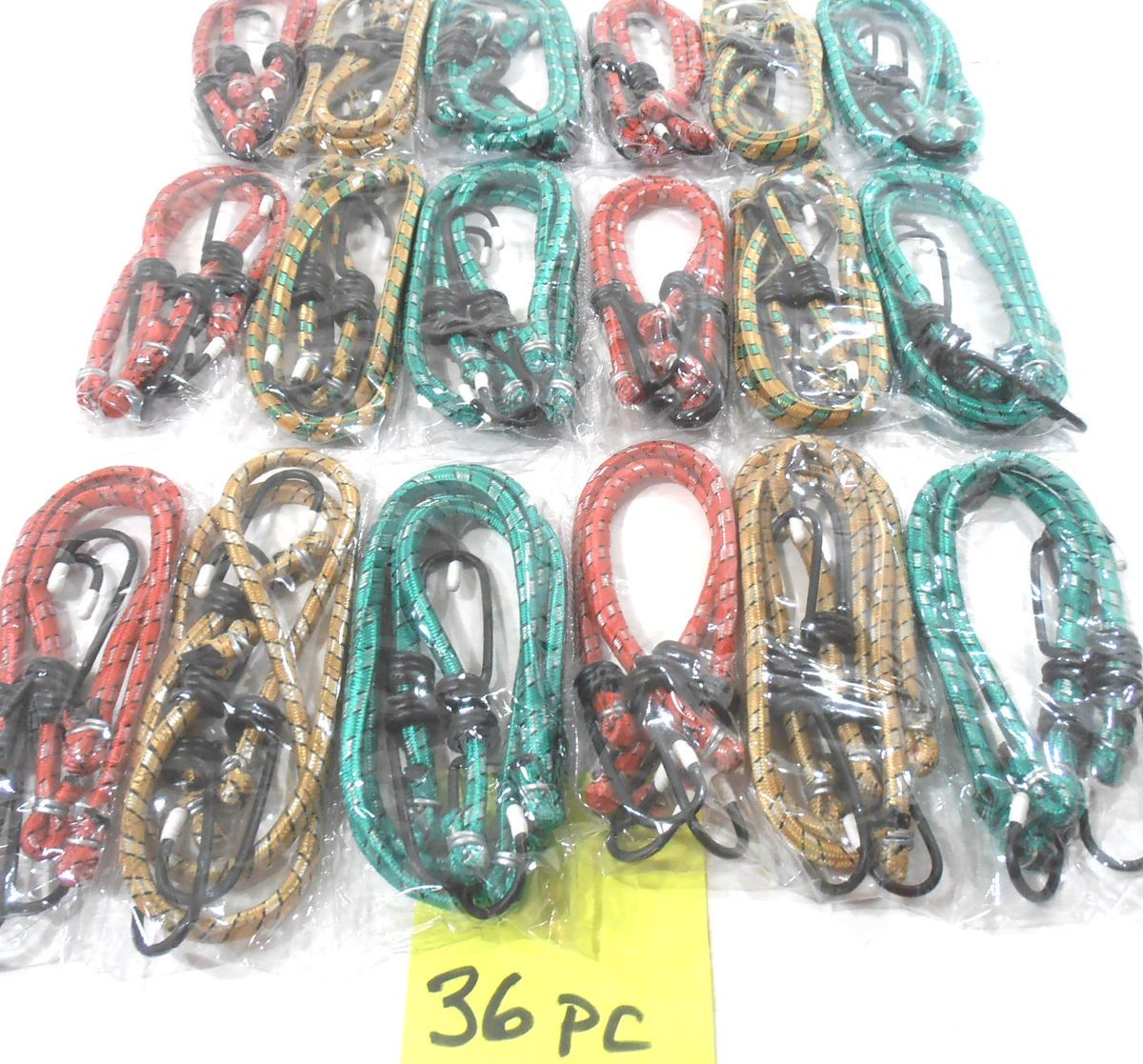 BUNGEE CORD STRAP 36 PC. SET LIGHT DUTY 12 18 24 (12 each)