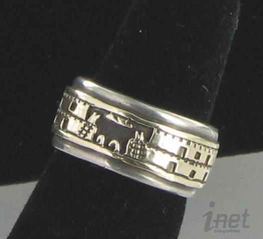 Bruce Morgan 925 Sterling 14k Gold Navajo Pueblo Storyteller Ring SZ6 