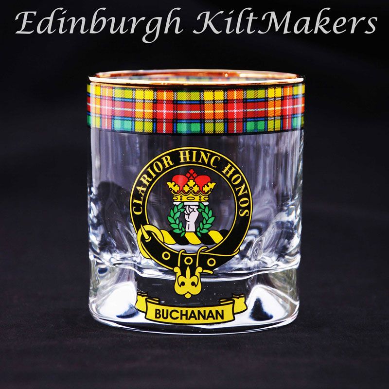 Irvine Clan Crested Whisky Glass Tartan Whisky Glasses