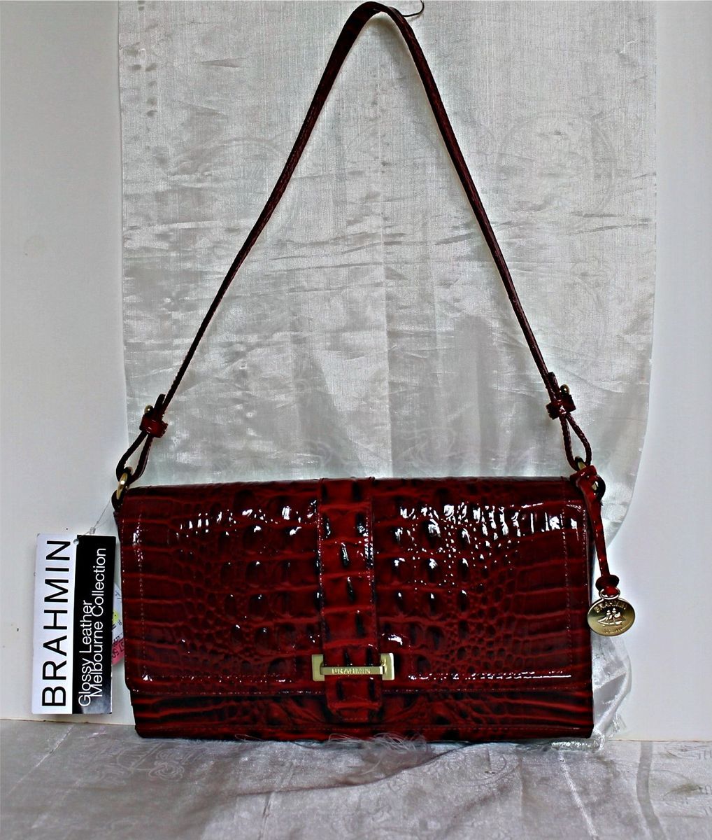 Brahmin   Bryn Shoulder Bag   Lacquer Red Glossy