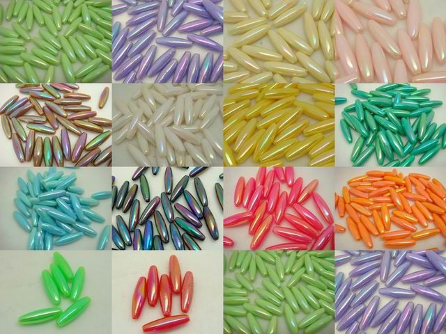   Charm Long Rice Shape Artware Acrylic Jewelery Making Beads BSF