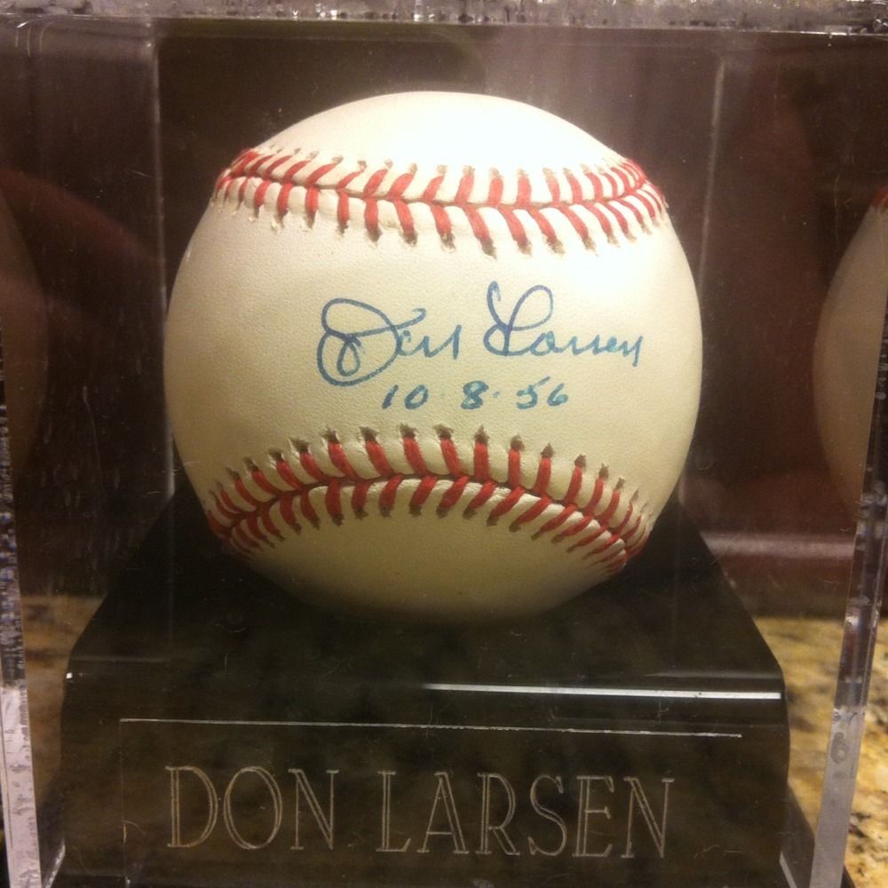 DON LARSEN AUTO SIGNED BASEBALL COA NY YANKEES 10 8 56 INSCRIPTION