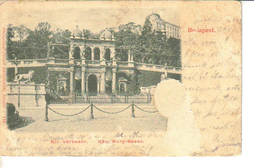 Budapest Hungary Kir Varbazar Burg Bazar Postcard